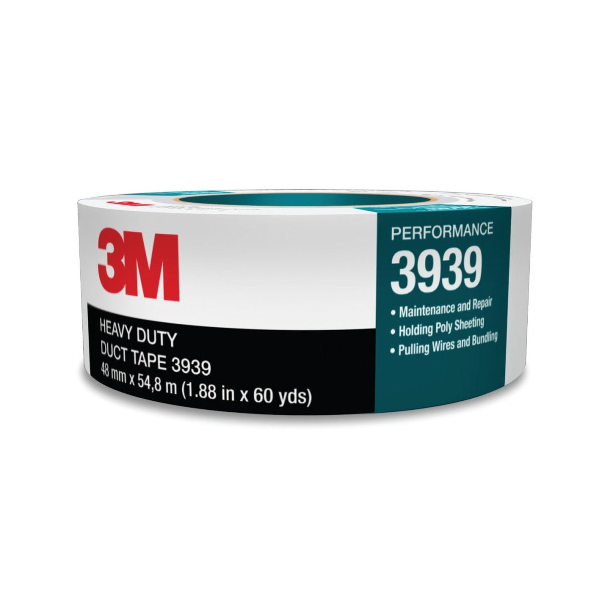 3M 3939 Heavy Duty Duct Tape, Silver, 15/16 in x 60 yd, 9.0 mil (7000048814) (36 Pack) - 3