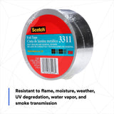 3M 3311 Scotch Aluminum Foil Tape, Silver, 2 in x 50 yd, 3.6 mil (7000049174) - 5