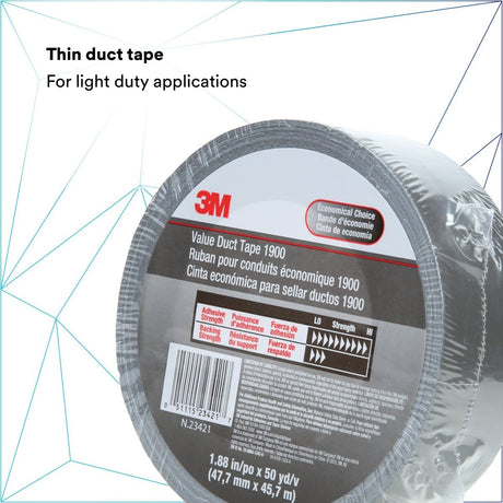 3M 1900 Value Duct Tape, Silver, 1-7/8 in x 50 yd, 5.8 mil (7000049202) (24 Pack) - 3