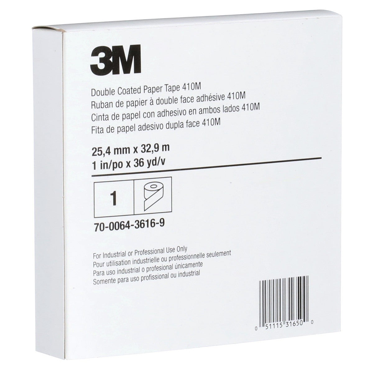 3M 410M Scotch Double Coated Paper Tape, Natural, 1 in x 36 yd, 5 mil (7000049274) (36 Pack) - 6