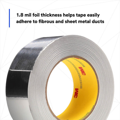 3M 3380 Aluminum Foil Tape, Silver, 48 mm x 45 m, 3.25 mil (7000049613) (24 Pack) - 3