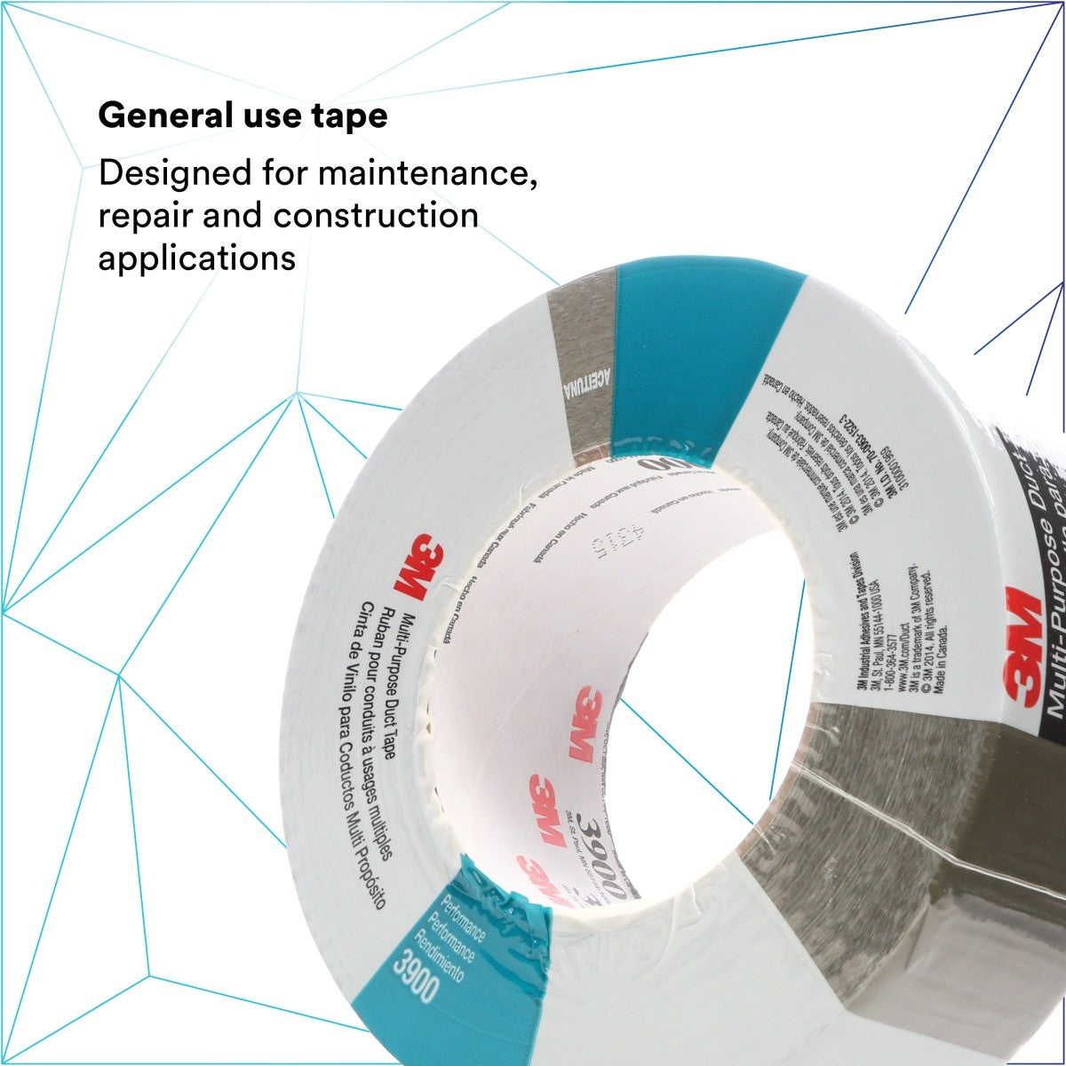 3M 3900 Multi-Purpose Duct Tape, Olive, Rubber Adhesive, Water Resistant, 48 mm x 54.8 m, 7.6 mil, Individually Wrapped Conveniently Packaged (7000049744)  - (24Pack) - 4