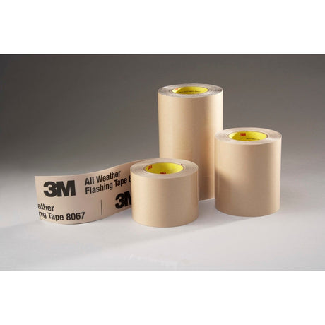 3M 8067 All Weather Flashing Tape, Tan, 3 in x 75 ft, Self-Adhered Waterproof, Split Liner (7000049774) - 3