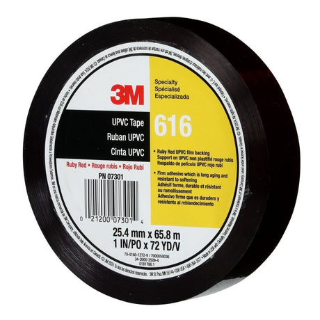 3M UPVC Lithographers Tape, Ruby Red, 1 in x 72 yd, 2.4 mil (616) (7000050036)  - (144Pack) - 4