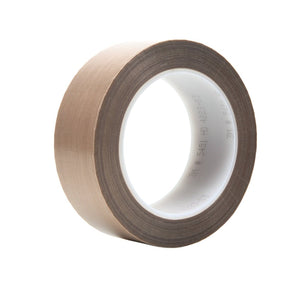 3M 5451 PTFE Glass Cloth Tape, Brown, 1 1/2 in x 36 yd, 5.6 mil, Silicone Adhesive (7000050134)  - (6Pack)