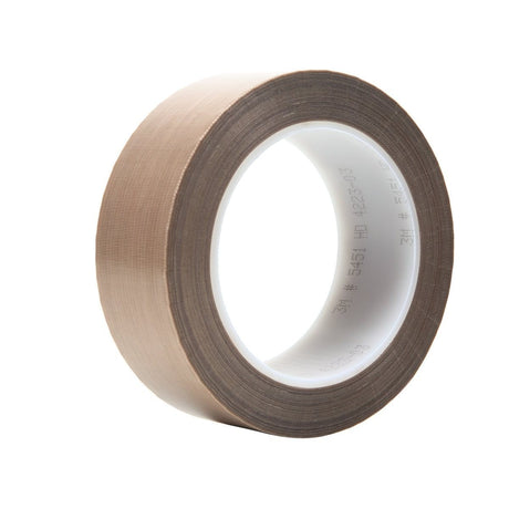 3M 5451 PTFE Glass Cloth Tape, Brown, 1 1/2 in x 36 yd, 5.6 mil, Silicone Adhesive (7000050134)  - (6Pack)