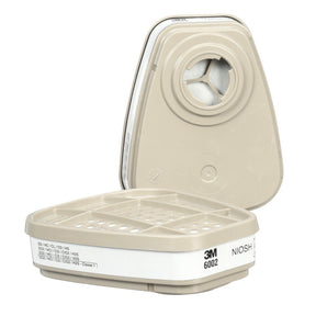 3M 6002 Acid Gas Respirator Cartridge, Bayonet, White (7000051850) (1 Pair)  - (30Pack)