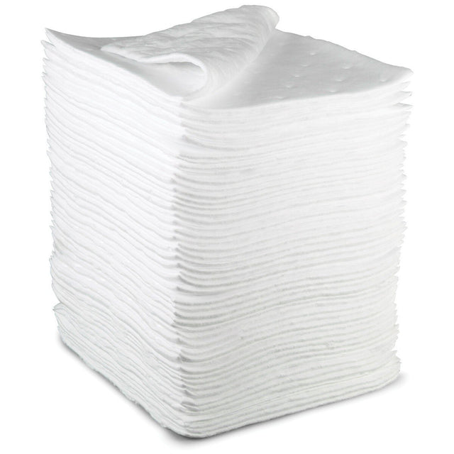 3M HP-255 Oil Sorbent Sheets, High Capacity, White, 17 in x 19 in (7000051869) (50 Pack)