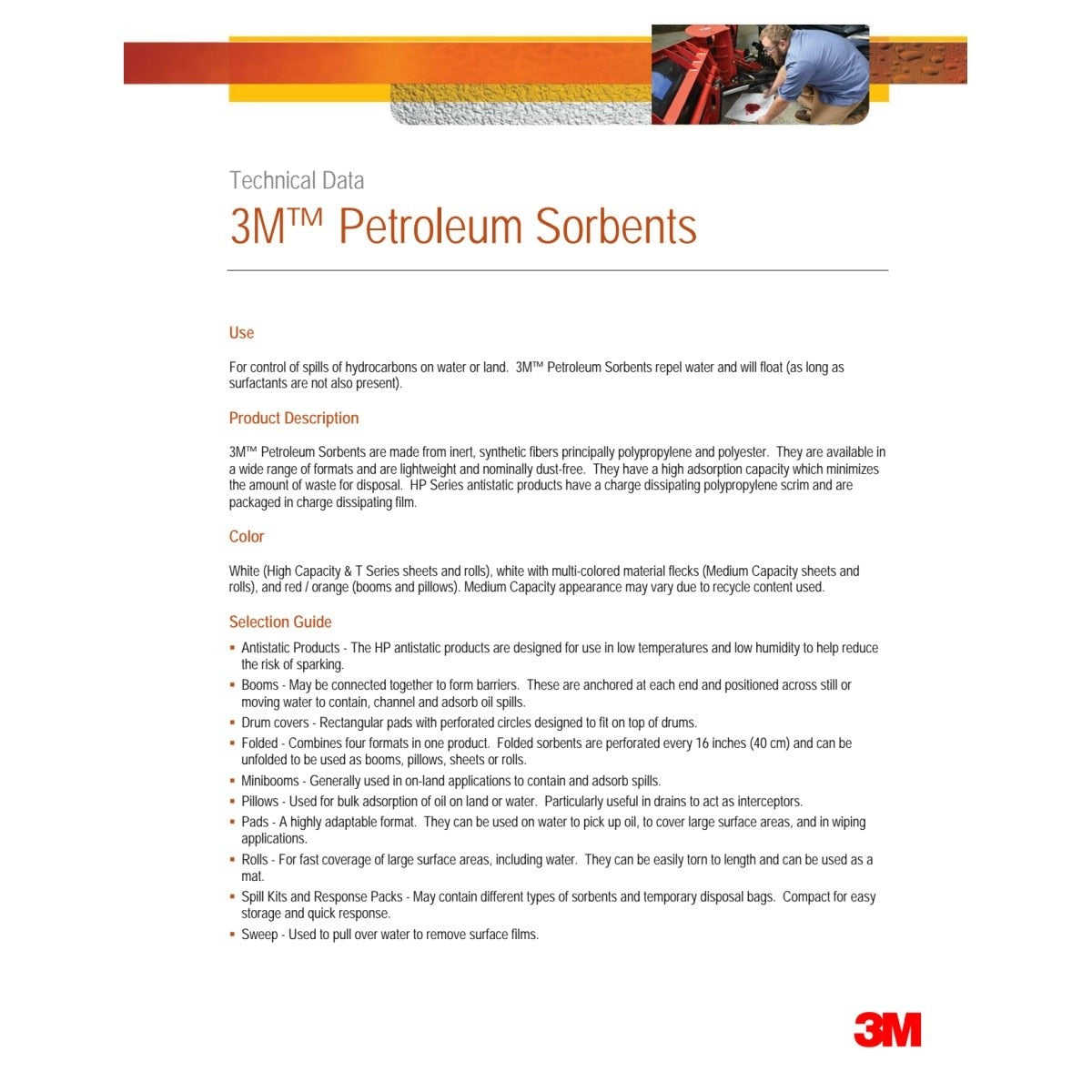 3M HP-157 Petroleum Sorbent Pad, High Capacity, White, 34 in x 38 in (7000051873) (50 Pack) - 4