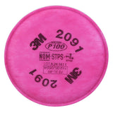 3M 2091 2091/07000 Particulate Filter P100 Bayonet, Magenta (7000051991) (100 Pack)