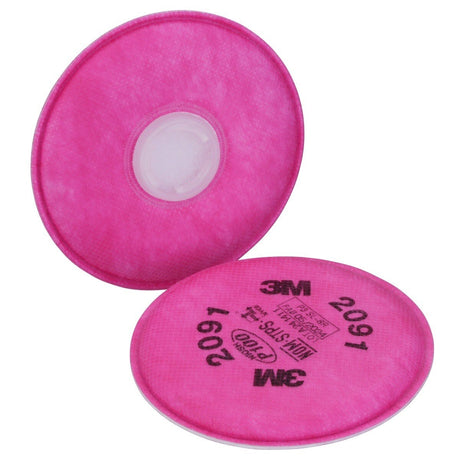 3M 2091 2091/07000 Particulate Filter P100 Bayonet, Magenta (7000051991) (100 Pack) - 3