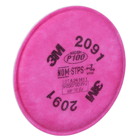 3M 2091 2091/07000 Particulate Filter P100 Bayonet, Magenta (7000051991) (100 Pack) - 4