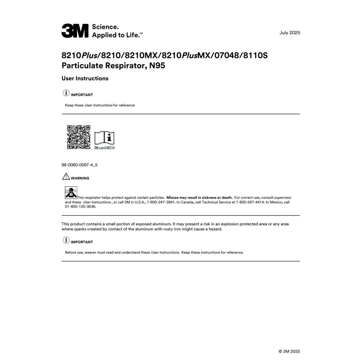 3M 8110S Particulate Respirator, N95, Unsealed, Small, Disposable, Adjustable Noseclip, Two Strap, Nosefoam (7000052065) (160 Pack) - 9