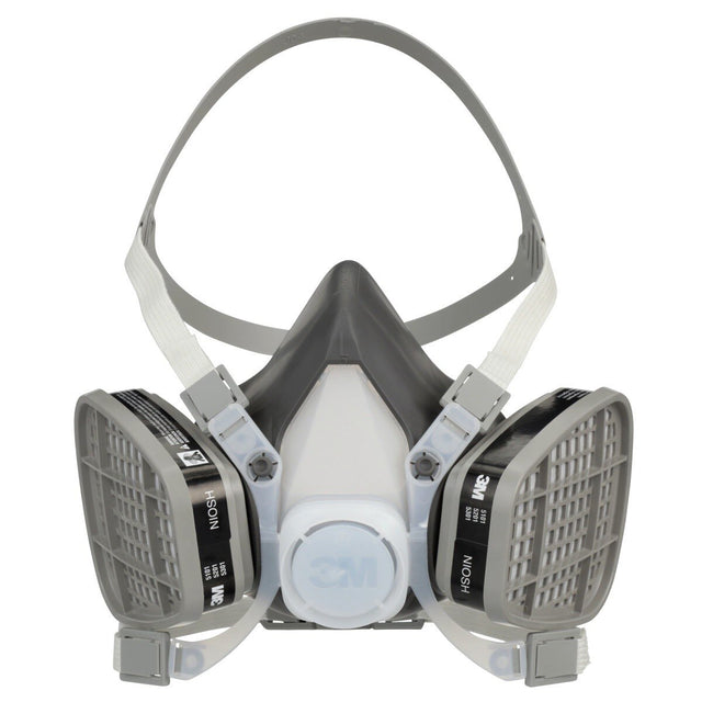 3M 66070 Half Facepiece Disposable Respirator Assembly 51P71 NIOSH Approved Organic Vapor P95 Small Permanently Attached Cartridges (7000052079)  - (12Pack)