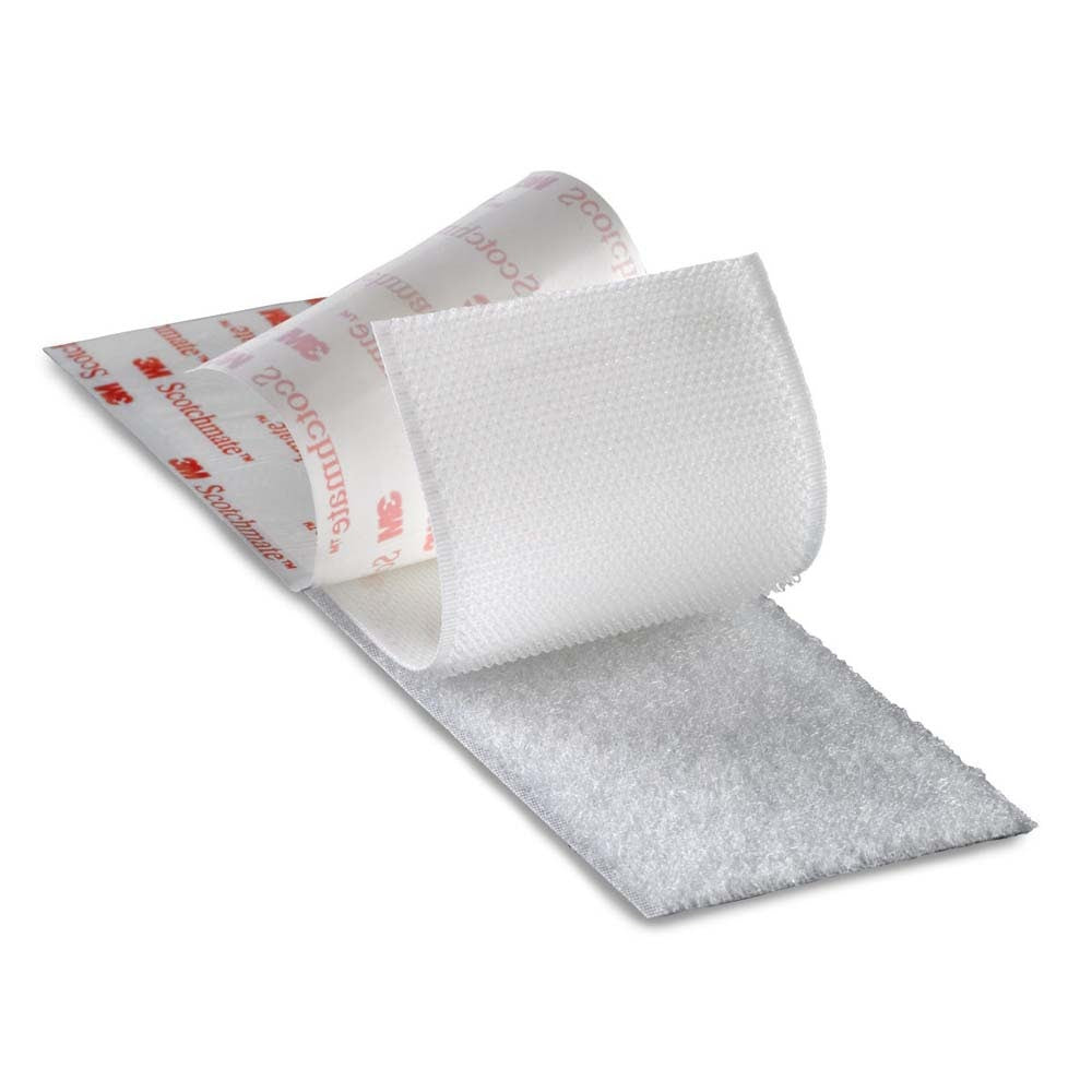 3M SJ3527N Loop Fastener White with Rubber-Based PSA, Woven Nylon Backing, 2 in x 50 yd (7000052218) - 2