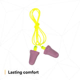 3M P2001 No-Touch Push-to-Fit Earplugs, Corded, NRR 29 dB, Purple, Yellow Vinyl Cord (7000052722) (1 Pair)  - (400Pack) - 5