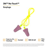 3M P2001 No-Touch Push-to-Fit Earplugs, Corded, NRR 29 dB, Purple, Yellow Vinyl Cord (7000052722) (1 Pair)  - (400Pack) - 8