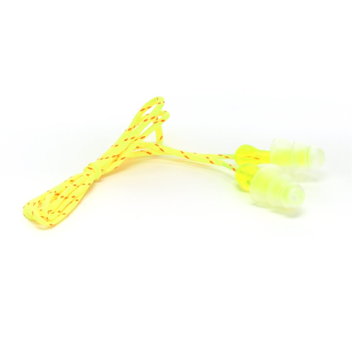 3M P3001 Tri-Flange Earplugs, Cloth Corded, NRR 26 dB, Transparent, Yellow Cord (7000052724) (400 Pack) - 2