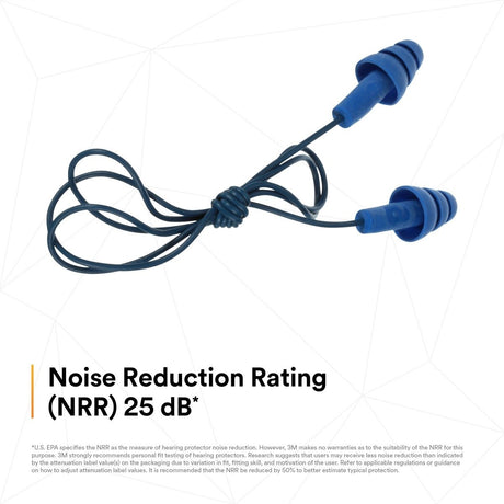 3M 340-4017 E-A-R UltraFit Earplugs, Metal Detectable, Corded, Econopack (7000052725) (200 Pack) - 2