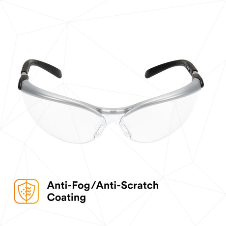 3M 11380-00000-20 BX Protective Eyewear, Clear Anti-Fog Lens, Silver/Black Frame (7000052795)  - (20Pack) - 6