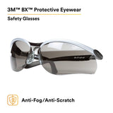 3M 11381-00000-20 BX Protective Eyewear, Grey Anti-Fog Lens, Silver/Black Frame (7000052796)  - (20Pack) - 3