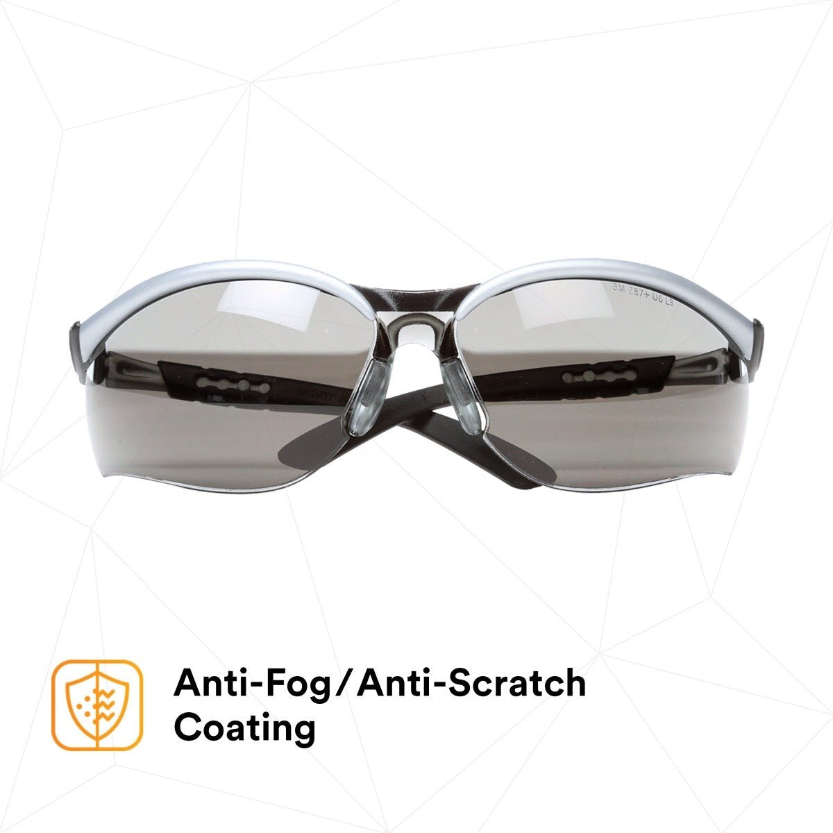3M 11381-00000-20 BX Protective Eyewear, Grey Anti-Fog Lens, Silver/Black Frame (7000052796)  - (20Pack) - 4