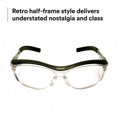 3M 11434-00000-20 Safety Glasses with Readers, Nuvo Protective Eyewear, +1.5 Diopter, Clear Lens, Retro Gray Frame, Soft Nose Bridge, Side Shields, ANSI Z87.1 (7000052797)  - (20Pack) - 10