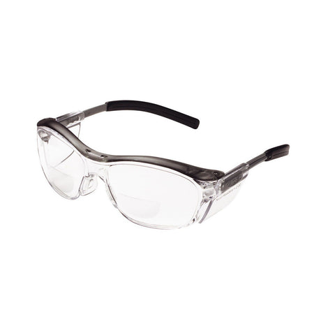 3M 11435-00000-20 Nuvo Reader Safety Glasses, 2.0 Diopter, Clear Lens, Gray Half-Frame, Side Shields, ANSI Z87.1 (7000052798)  - (20Pack)