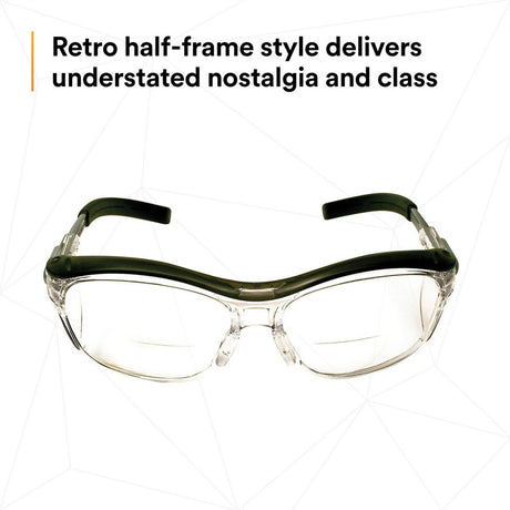 3M 11435-00000-20 Nuvo Reader Safety Glasses, 2.0 Diopter, Clear Lens, Gray Half-Frame, Side Shields, ANSI Z87.1 (7000052798)  - (20Pack) - 6
