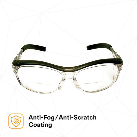 3M 11435-00000-20 Nuvo Reader Safety Glasses, 2.0 Diopter, Clear Lens, Gray Half-Frame, Side Shields, ANSI Z87.1 (7000052798)  - (20Pack) - 7