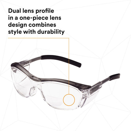 3M 11436-00000-20 Nuvo +2.5 Reader Safety Glasses, Gray Frame, Clear Lens, ANSI Z87.1 (7000052799)  - (20Pack) - 4