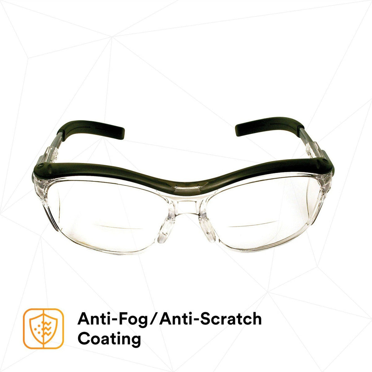 3M 11436-00000-20 Nuvo +2.5 Reader Safety Glasses, Gray Frame, Clear Lens, ANSI Z87.1 (7000052799)  - (20Pack) - 8