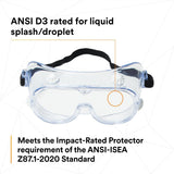 3M 40660-00000-10 Safety Splash Goggle 334 Clear Lens (7000052836)  - (10Pack) - 5