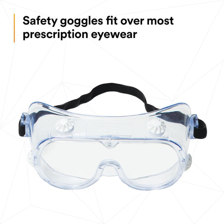 3M 40660-00000-10 Safety Splash Goggle 334 Clear Lens (7000052836)  - (10Pack) - 7