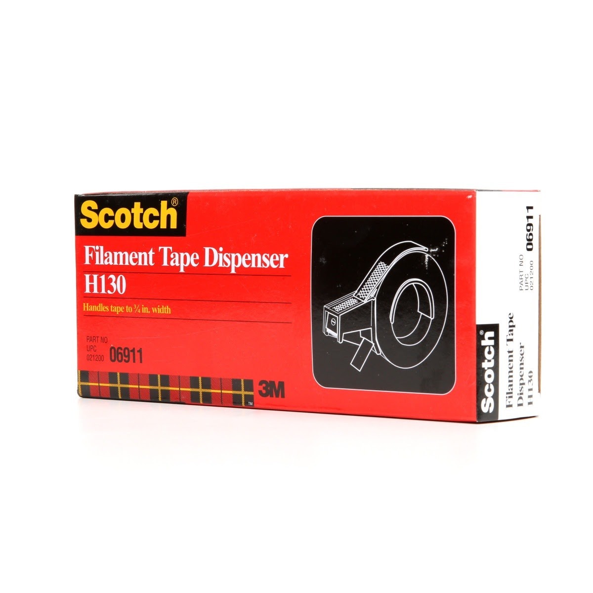 3M H130 Scotch Filament Tape Hand Dispenser, 3/4 in (7000055436)  - (6Pack) - 3