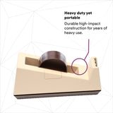 3M C25 Scotch Heavy Duty Tape Dispenser, Weighted Base, Rubber Base, 3 in Core, Holds Tape Up to 1 in Wide, Putty Beige (7000056837)  - (3Pack) - 5