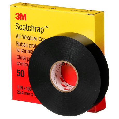 3M 50UP-1X100FT Vinyl Corrosion Protection Tape 50, Unprinted, Black, 1 in x 100 ft (7000057501)  - (10Pack) - 6