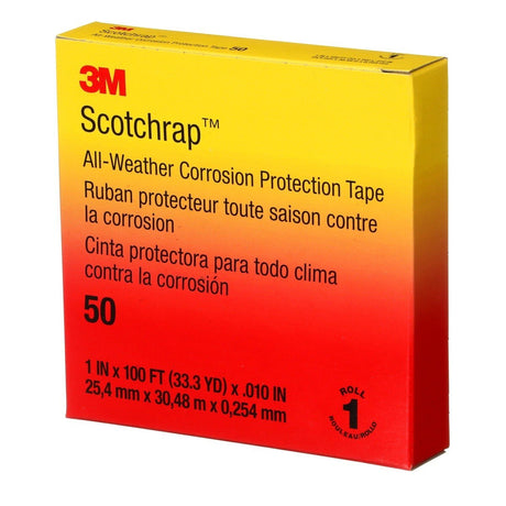3M 50UP-1X100FT Vinyl Corrosion Protection Tape 50, Unprinted, Black, 1 in x 100 ft (7000057501)  - (10Pack) - 8