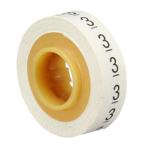 3M SDR-3 Wire Marker Tape Refill Roll, Pre-Printed Number 3, White (7000058257) (10 Pack) - 4