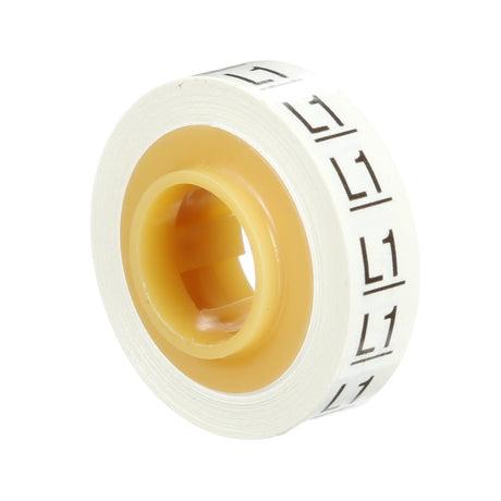 3M SDR-L1 Wire Marker Tape Refill Roll, Legend L1, White, Acrylic Adhesive (7000058264) (10 Pack) - 5
