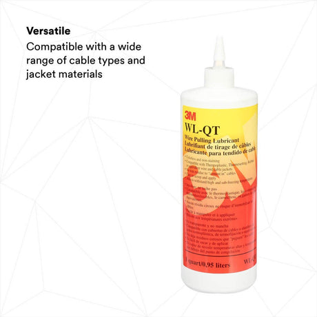 3M Wire Pulling Lubricant Gel, Translucent White, 1 qt (WL-QT) (7000058273)  - (12Pack) - 4
