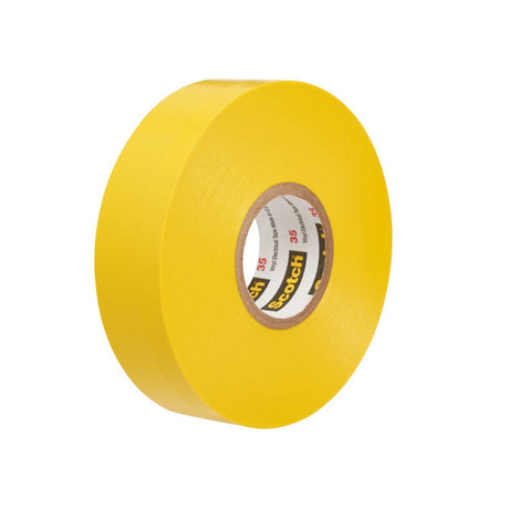 3M 35 Scotch Vinyl Color Coding Electrical Tape, Yellow, 0.5 in x 20 ft, 7 mil, Professional Grade, Flame Retardant, UL Listed, CSA Certified (35-1/2X20FT-YL) (7000058435)  - (10Pack)