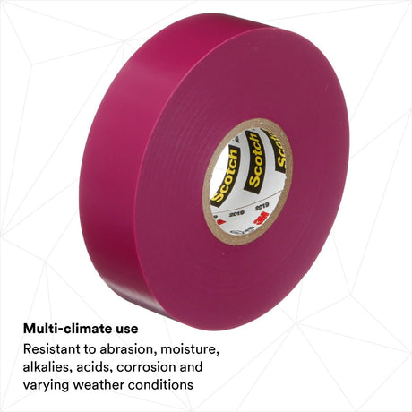 3M Scotch Vinyl Color Coding Electrical Tape 35, 3/4 in x 66 ft, Violet, 7 mil, Flame Retardant, UL Listed, CSA Certified (35-3/4X66FT-VL) (7000058437)  - (10Pack) - 2
