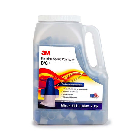 3M B/G+JUG Performance Plus Wire Connector, BG+JUG, Blue/Gray, Flexible Steel Spring Connectors, Copper, CSA Certified, UL Listed, Jug, 14-6 AWG (7000058825) (250 Pack) - 7
