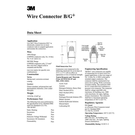 3M B/G+JUG Performance Plus Wire Connector, BG+JUG, Blue/Gray, Flexible Steel Spring Connectors, Copper, CSA Certified, UL Listed, Jug, 14-6 AWG (7000058825) (250 Pack) - 9