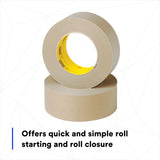 3M 2517 Flatback Tape, Medium Brown, 6.5 mil, 72 mm x 55 m (7000088503) (48 Pack) - 3