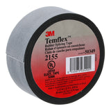 3M 2155-1.5X22FT Temflex Rubber Splicing Tape, Black, 1-1/2 in x 22 ft, 30 mil, Self Fusing, 600 V, 176 Degree F (7000090115) - 2