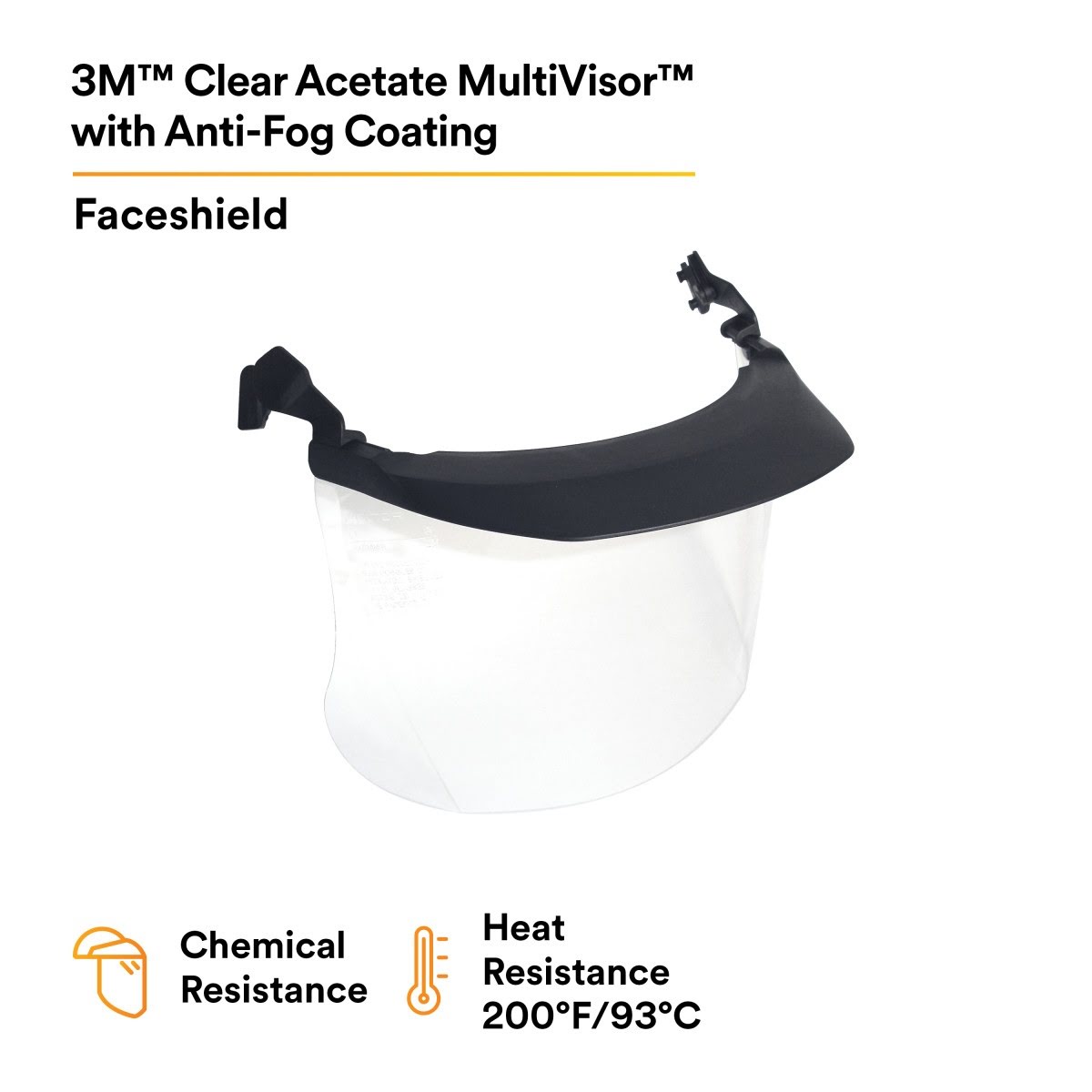 3M V4D-10P PELTOR Clear Acetate MultiVisor Faceshield System with Anti-Fog Coating, Transparent, 11.8 in x 7 in (7000103816)  - (10Pack) - 2