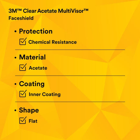 3M V4D-10P PELTOR Clear Acetate MultiVisor Faceshield System with Anti-Fog Coating, Transparent, 11.8 in x 7 in (7000103816)  - (10Pack) - 7
