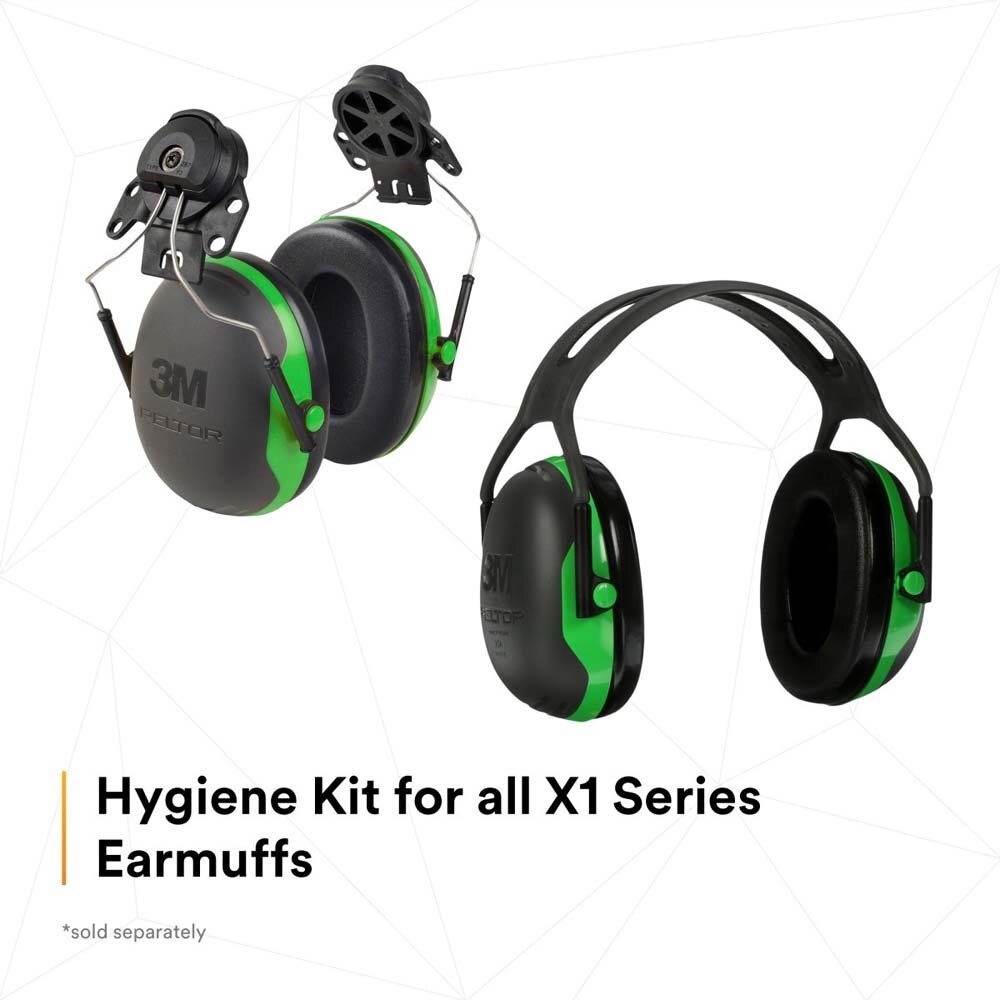 3M HYX1 PELOR X1 Ear Muffs Replacement Cushions and Liners Designed Only for PELTOR X1 Series Over-the-Head Ear Muffs X1A or Hard Hat Attachment X1P3E, Noise Protection, 1 Pair/Pack (7000104045)  - (10Pack) - 5